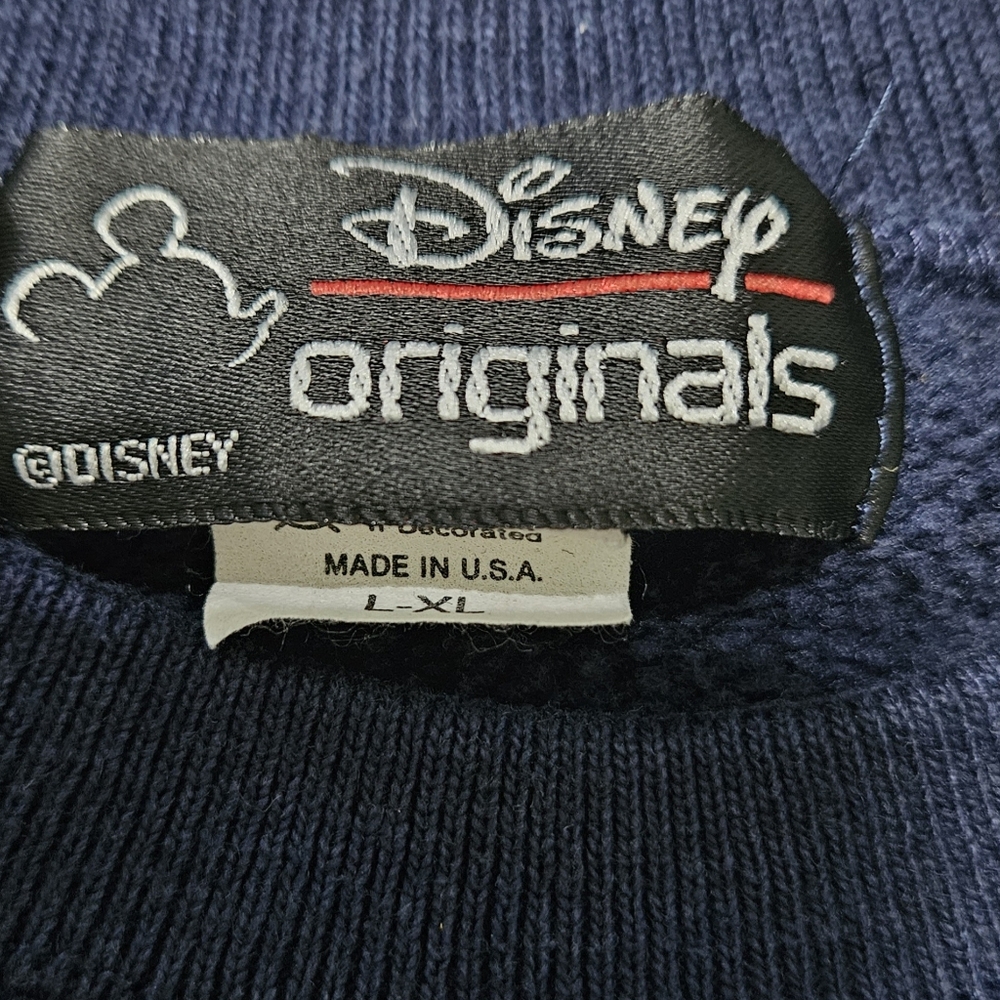 Mens L/XL Walt Disney World Retro Style Navy Blue Embroidered Logo Sweatshirt - Picture 3 of 5